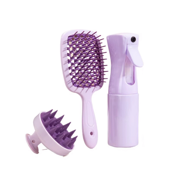 Set de 3 piezas: cepillo, masajeador y botella de spray 200 ml