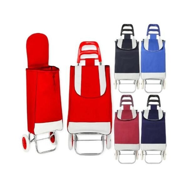 Carrito de compras de tela plegable con ruedas de espuma