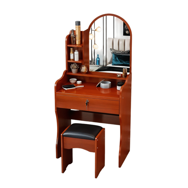 Tocador Compacto con Espejo y Silla 50x32x122