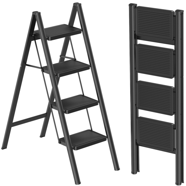 Escalera de Aluminio Negra 5 Peldaños