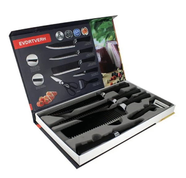 Set de Cuchillos 6 Piezas con Tijera