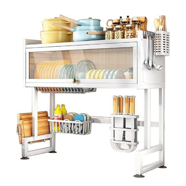 Estante de fregadero acero 75 cm (blanco)