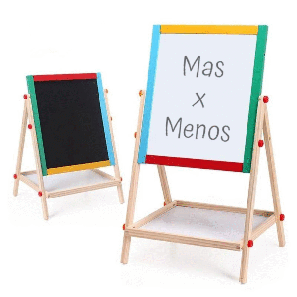 Tablero dibujo madera 2 en 1 ajustable 37x33x54 cm