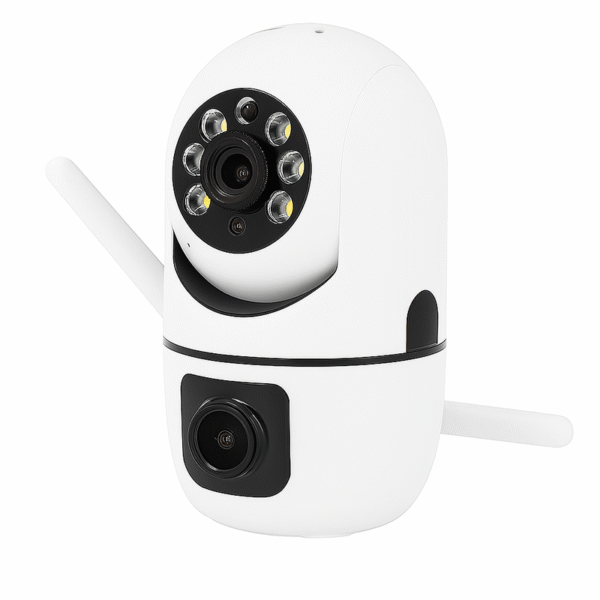 Cámara de Seguridad Doble Cabezal 360°, Blanca