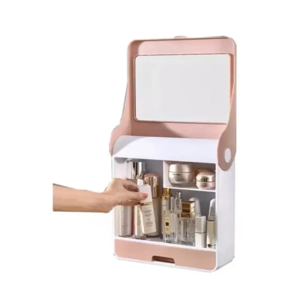 Caja de almacenamiento cosmético con espejo