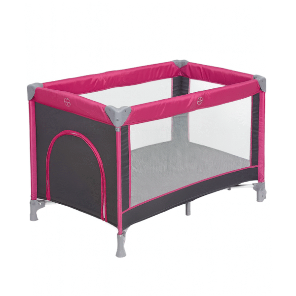 Corral de Bebé Plegable con Malla Lateral y Entrada Rosado