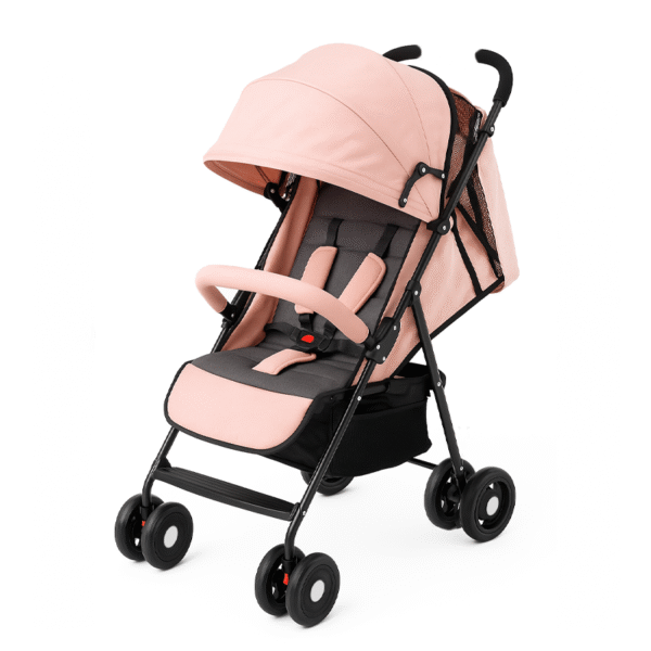Coche de Bebé Plegable Tipo Paraguas de Lujo Rosa