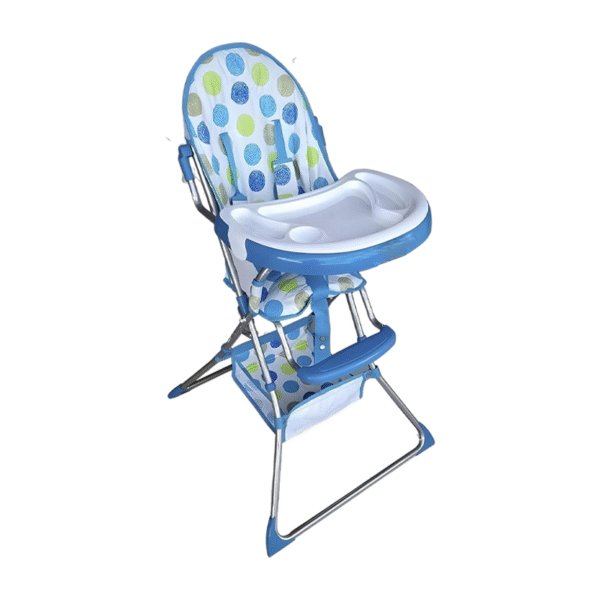 Silla de Comer Plegable para Bebé con Bandeja Doble Azul