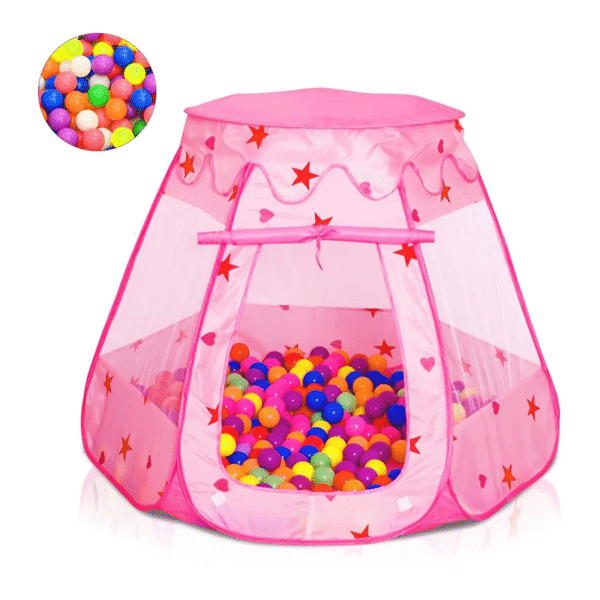 Carpa Castillo de Juegos Infantil con Bolas Rosado