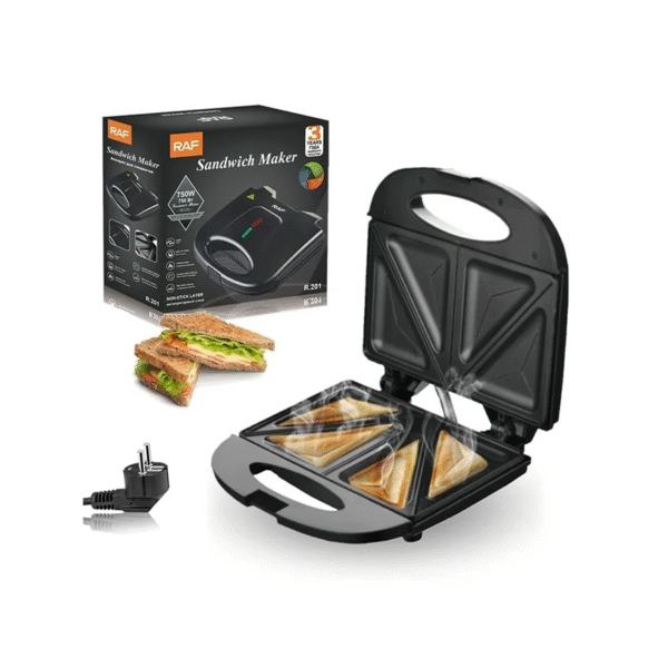 Sandwichera Eléctrica RAF con Placas Antiadherentes de 750W