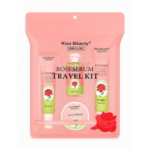 Kit de Skincare de Rosas tamaño viajero Kiss Beauty