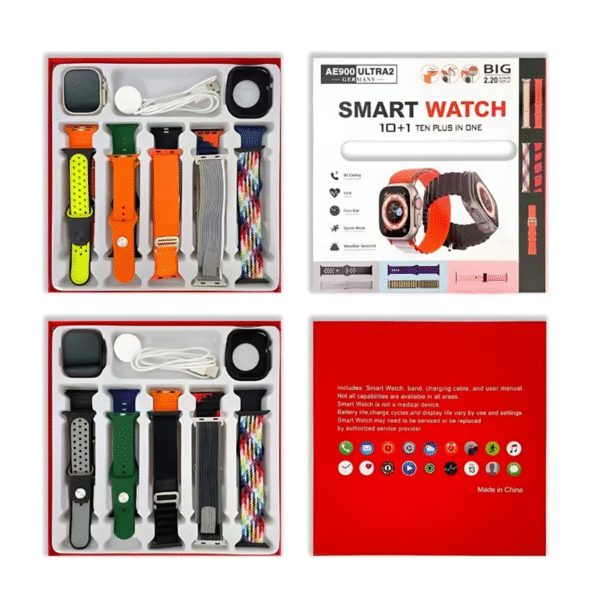 Smartwatch AE90 con 10 correas intercambiables