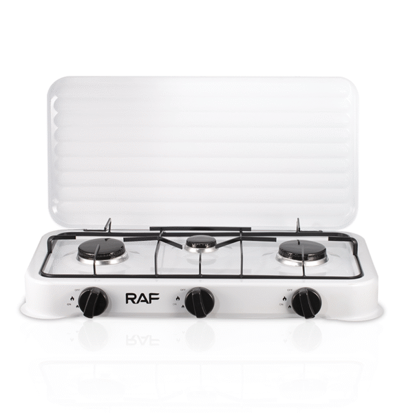 Estufa a gas RAF 3 quemadores Blanca con Tapa