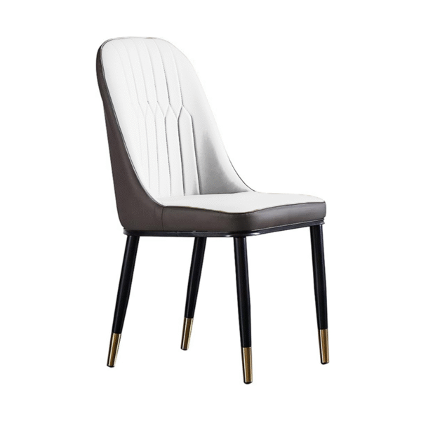 Silla de comedor bicolor con tapizado blanco